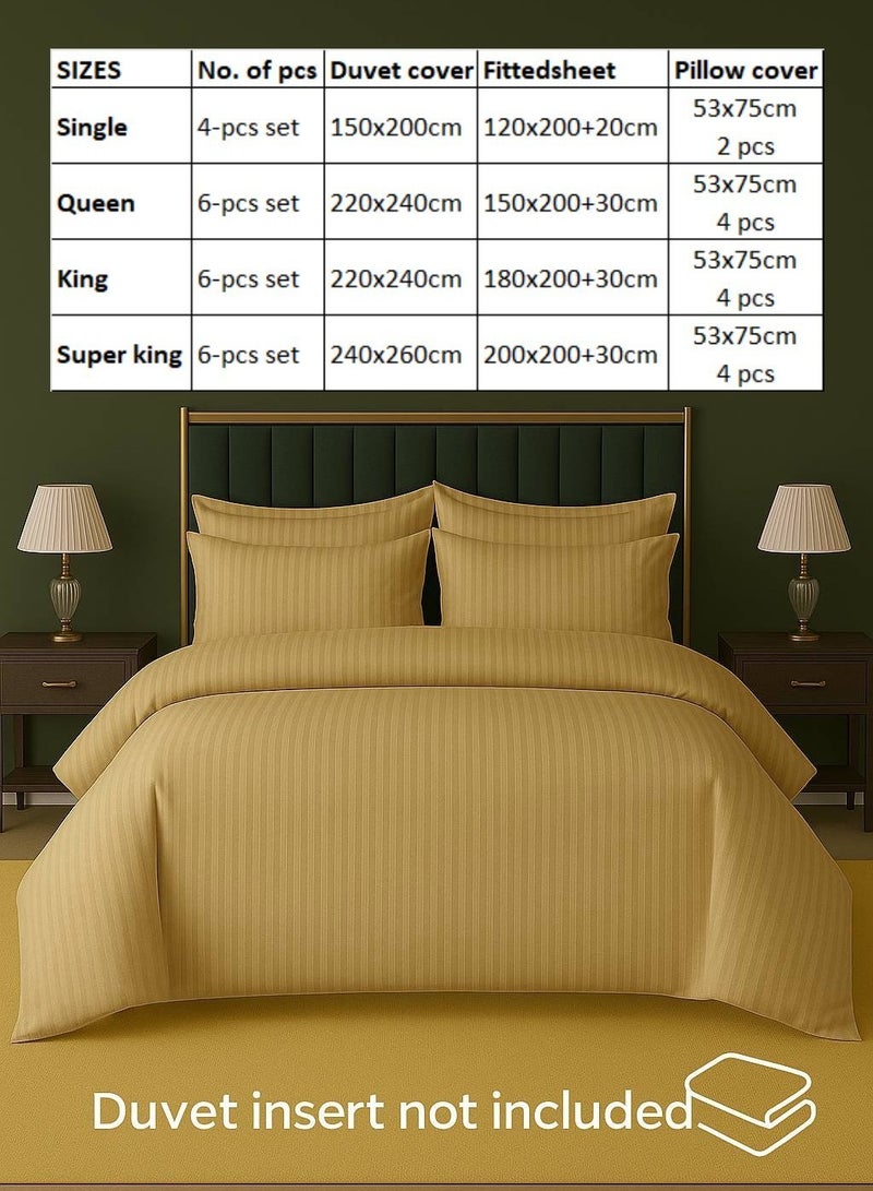 ماكسكون طقم غطاء لحاف مكون من 6 قطع - يتضمن غطاء لحاف واحد، وملاءة جاهزة واحدة و4 أكياس وسائد - مقاس كينج/كوين/مفرد، اللون بيج - Image 4